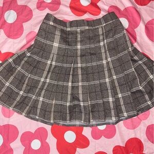 Stylish Plaid Skater Skirt with Built-in Shorts